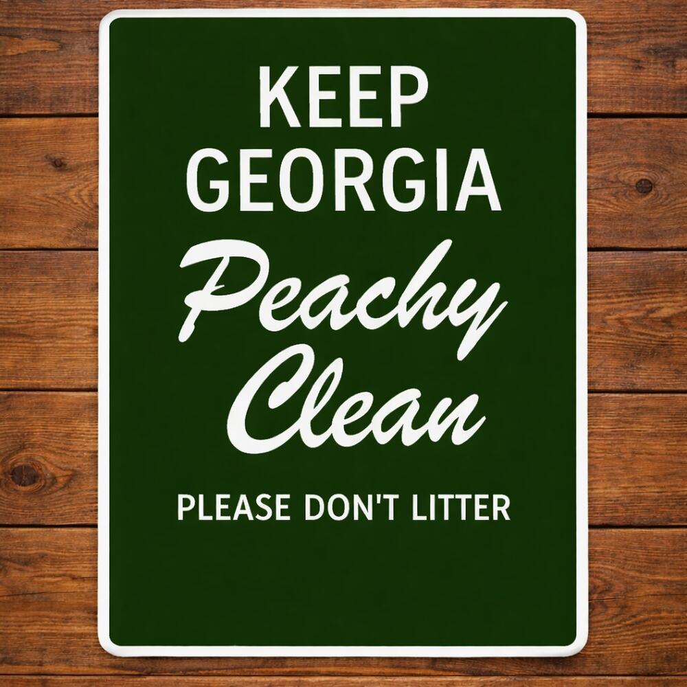 Keep Georgia Peachy Clean Road Sign Please Don't Litter